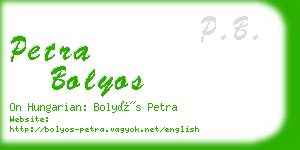 petra bolyos business card